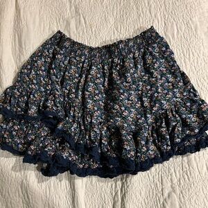Blue Floral Aeropostale Ruffle Skirt